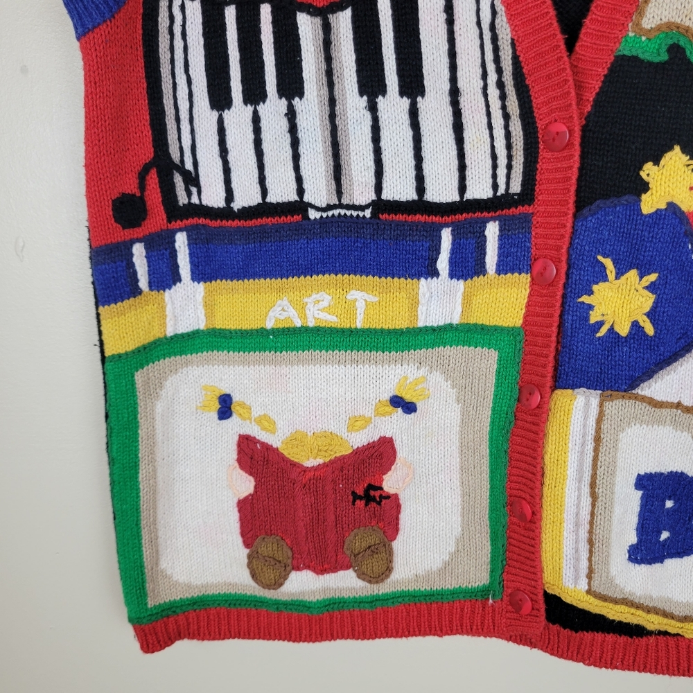 Vtg Lauren Hansen Embroidered Sweater Vest - Picture 4 of 8